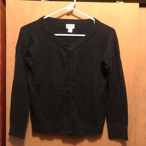 Black cotton button up cardigan